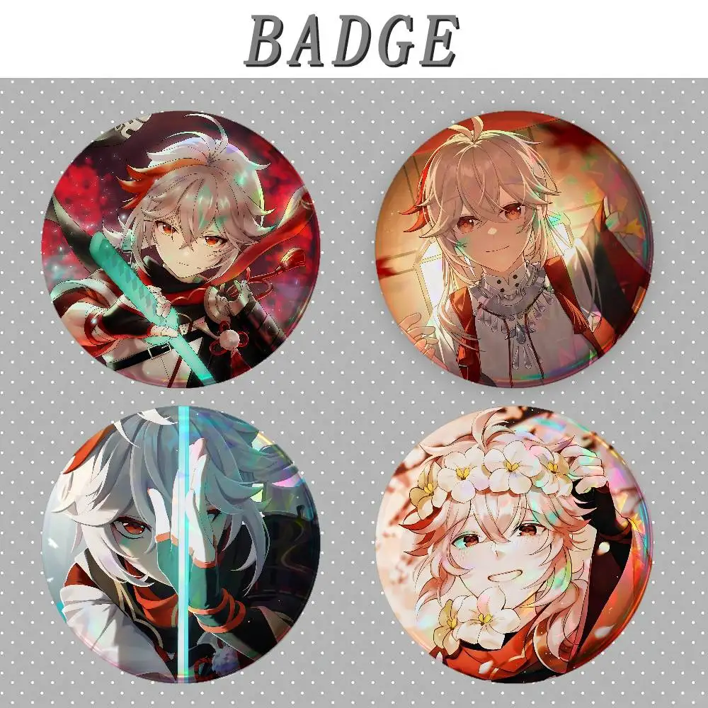 Kaedehara Kazuha Badges Fashion New Hip Hop Versatile Round Metal Badge Cartoon Pin Gift Wholesale