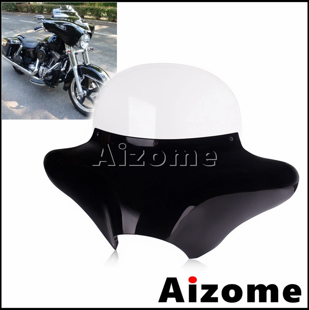 Uniwersalna owiewka Batwing reflektor motocyklowy przednia szyba dla Harley Touring Road King Softail FLD Yamaha XVS Honda VT Suzuki VL
