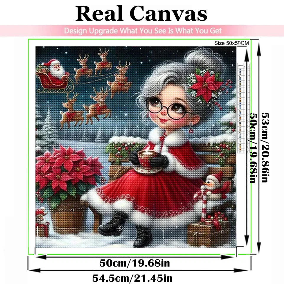 Cute Girl Fairy 5D DIY Diamond Paintings Santa Sledding Full Square Round Diamond Embroidery Christmas Snow Tree Mosaic Decor