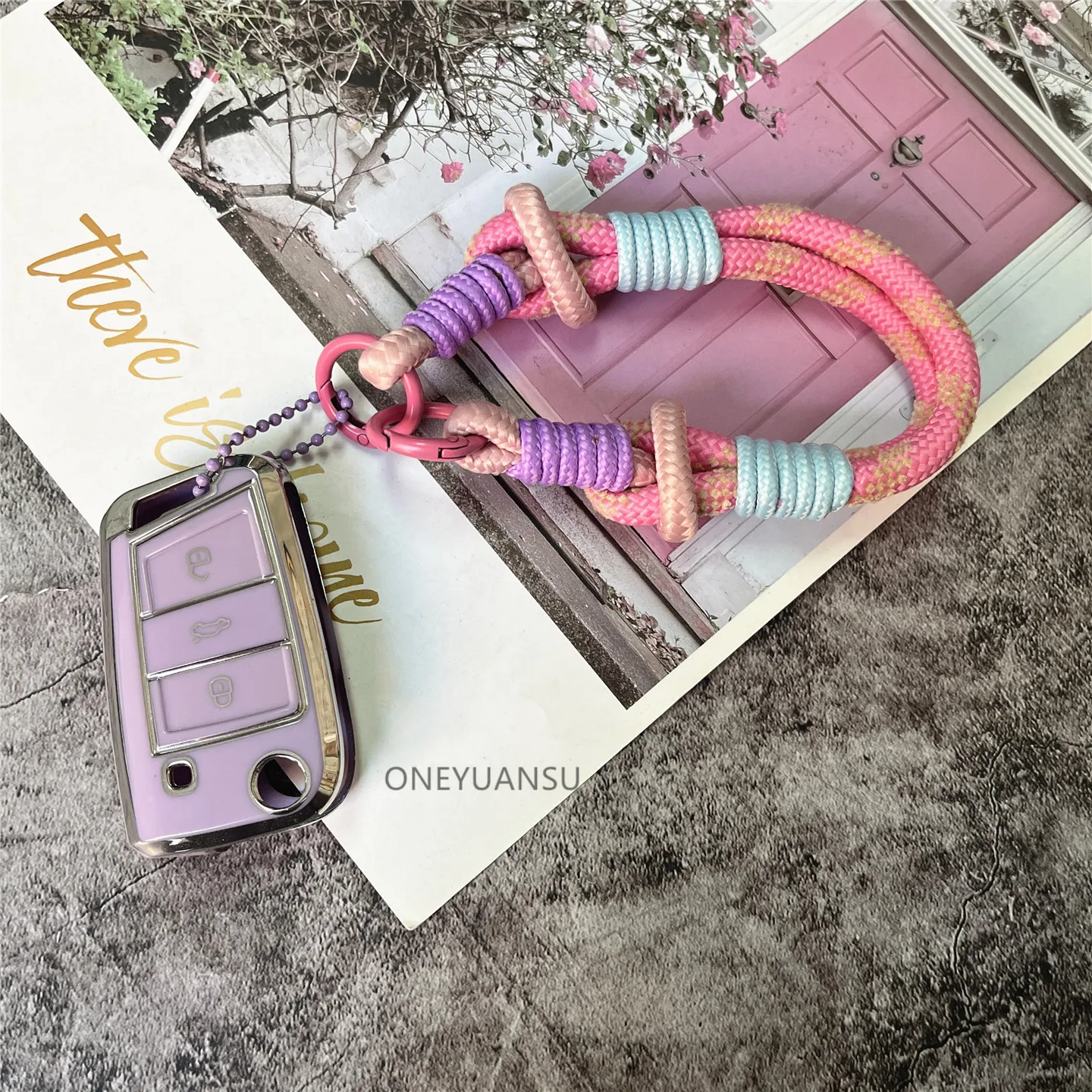 سلسلة خلوية بألوان متباينة حقيبة سلسلة مفاتيح نسائية تزيين الهاتف قسط كيرينغ سلك الهاتف المحمول إلى الهاتف مع الحبل