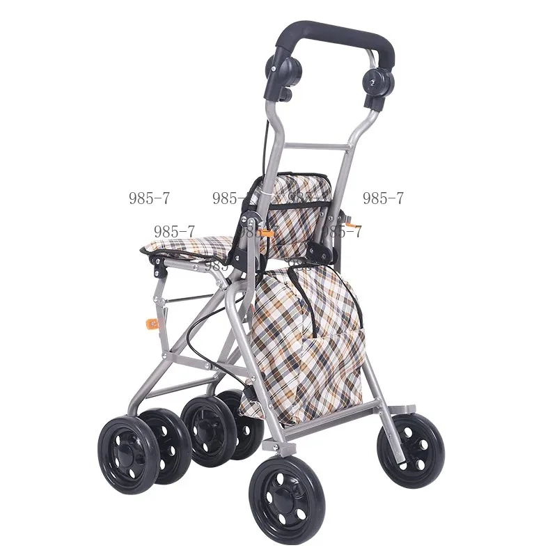 Foldable Shopping Trolley, With seat design, ideal for the elderly to shop and buy vegetables