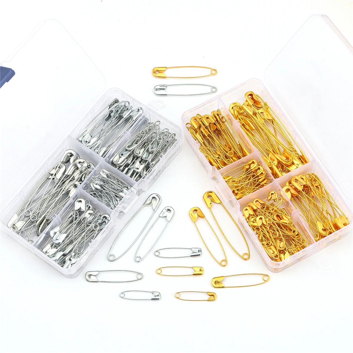 Safety Pins Assorted Size Large and Small Safety Pins for Clothes SewingHigh Strength Steel Wire 150Pcs