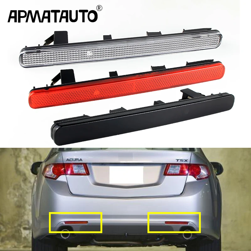 2 шт. 33555-TL0-G01 для Acura TSX (Euro Accord) 2009-14 отражатель заднего бампера красная дымовая крышка объектива левая + правая автомобильные аксессуары