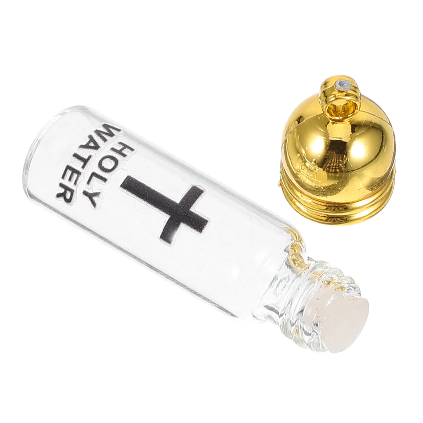 

Christian Holy Water Bottle Cross Glass Baptism Vessel Screw Cap Bottle for Church Blessing Protection Ceremony