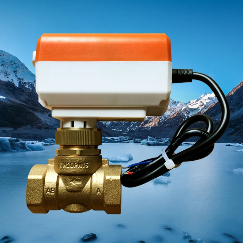 Electric valve V8018, two way valve, three line, two control globe valve, fan coil unit, electric valve actuator