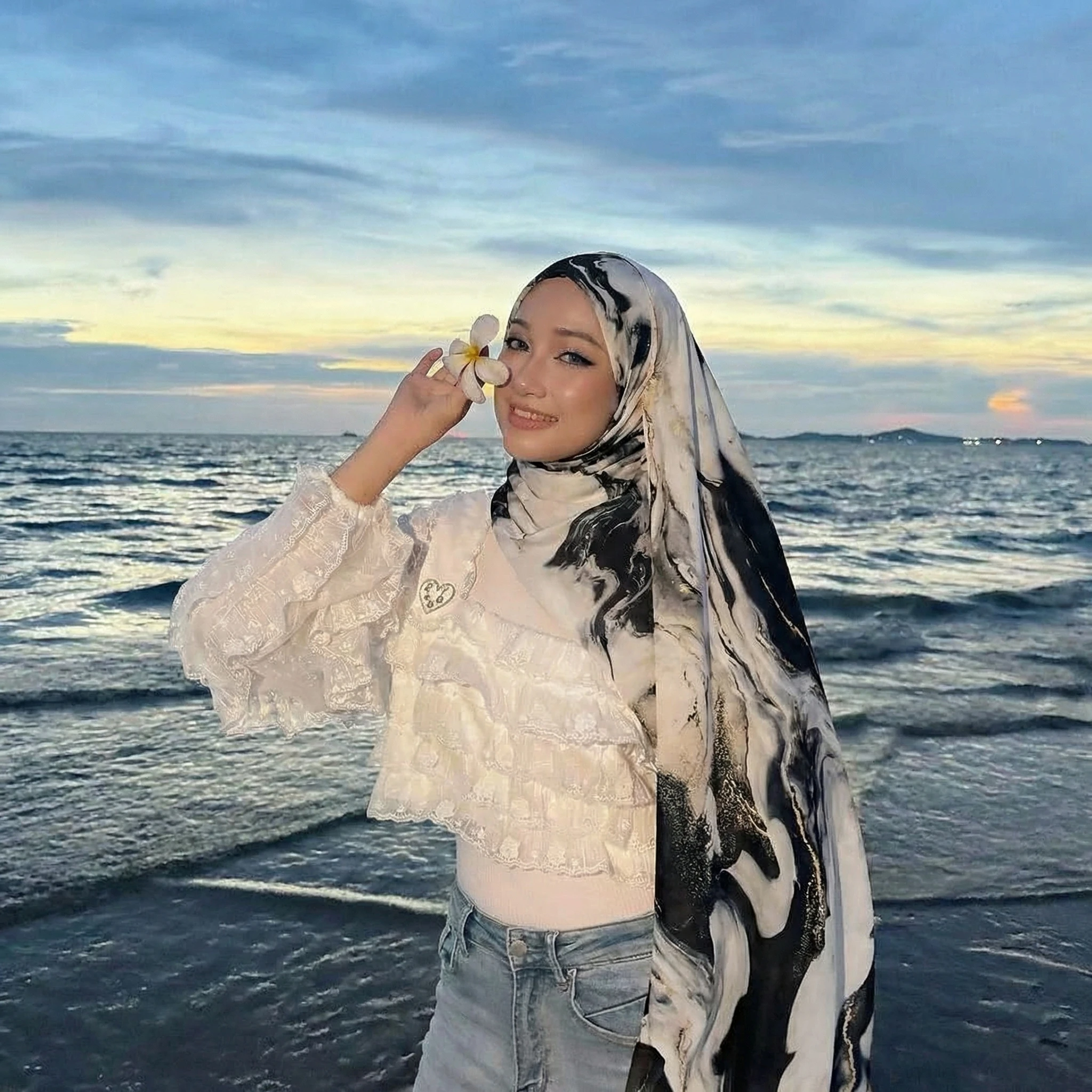 New Design Printed Hijabs Premium Watercolor Women Headscarf Soft Scarf Shawl Suitable For Daily Abaya Accessories Women Veil