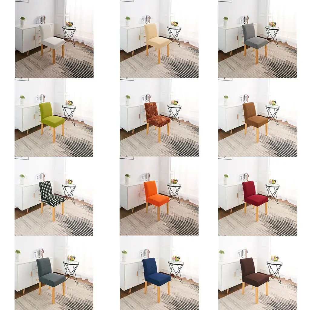 Polyester Stretch Low Back Dining Chair Cover Slip on Furniture Protector for Kitchen Lounge Club Bar and Events