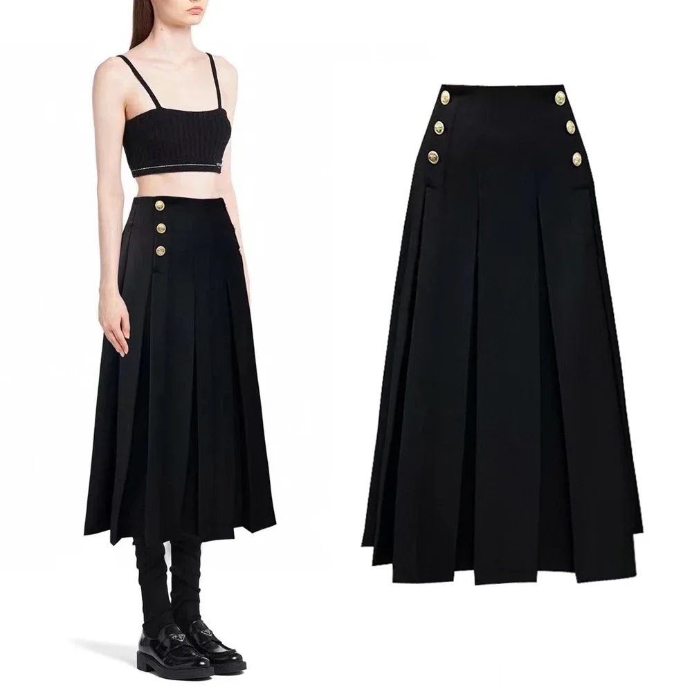 2023 Autumn And Winter New High-end Fashion Popular Ladies All-match Mid-length Skirt High-quality A-line Skirt