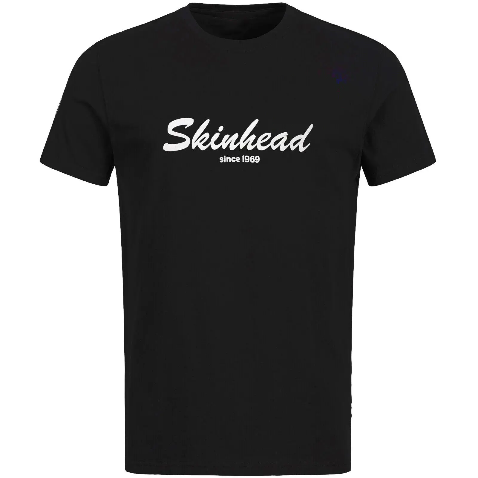 Skinhead since 1969 Black T Shirt White Logo Oi Punk S 2XL Hand