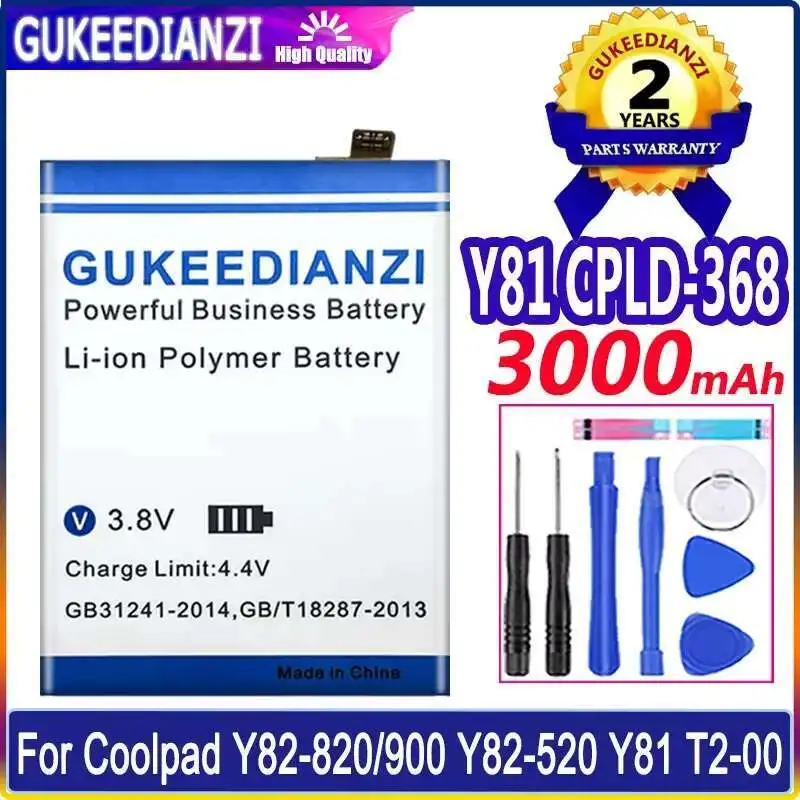 

Аккумулятор мобильного телефона 3000 мАч для Coolpad Y82-820 900 Y82-520 Y81 T2-00 Y82-900 Cpld-368