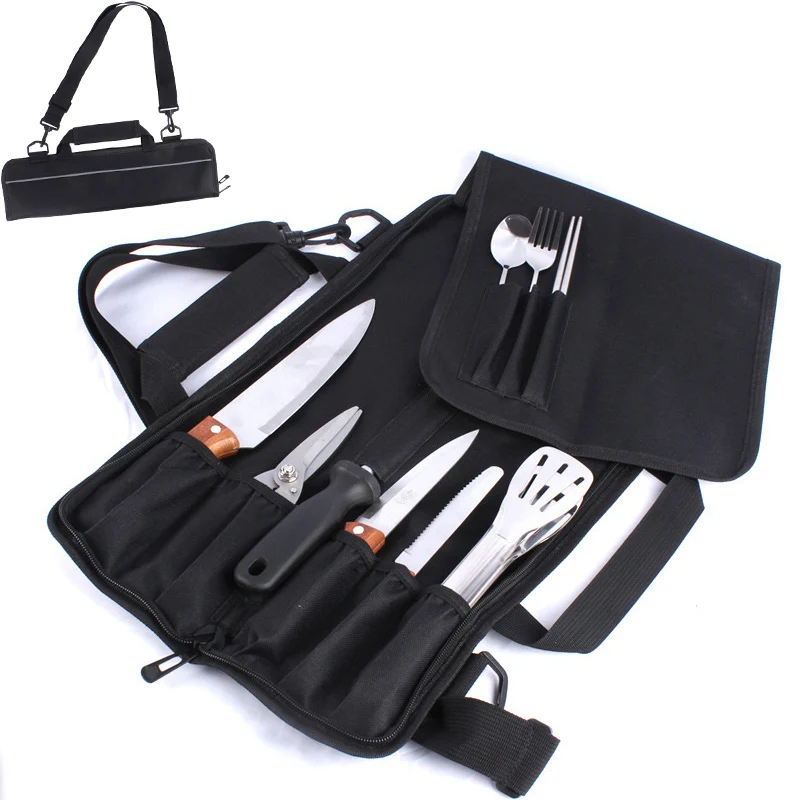 

Chef Knife Bag Organizer Portable Outdoor Camping Slicing Santoku Knife Storage Pouch Kitchen Cooking Knives Carry Case Pockets