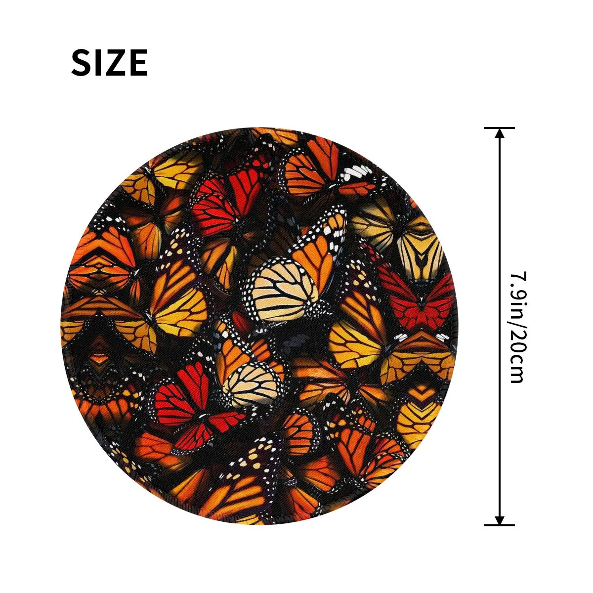 Color Butterfly Mouse Pad Animal Print Colorful Round Mousepad Pattern Anti-Slip High Quality Mouse Mats For Laptop PC MacBook