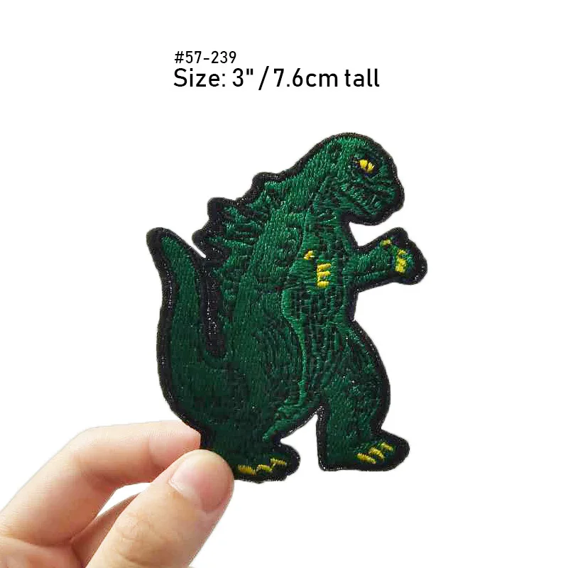 Godzilla Cartoon Embroidery Patches para Mochilas, Vestuário Patch Acessórios, Monster Down Jeans, DIY Badge Back Adhesive