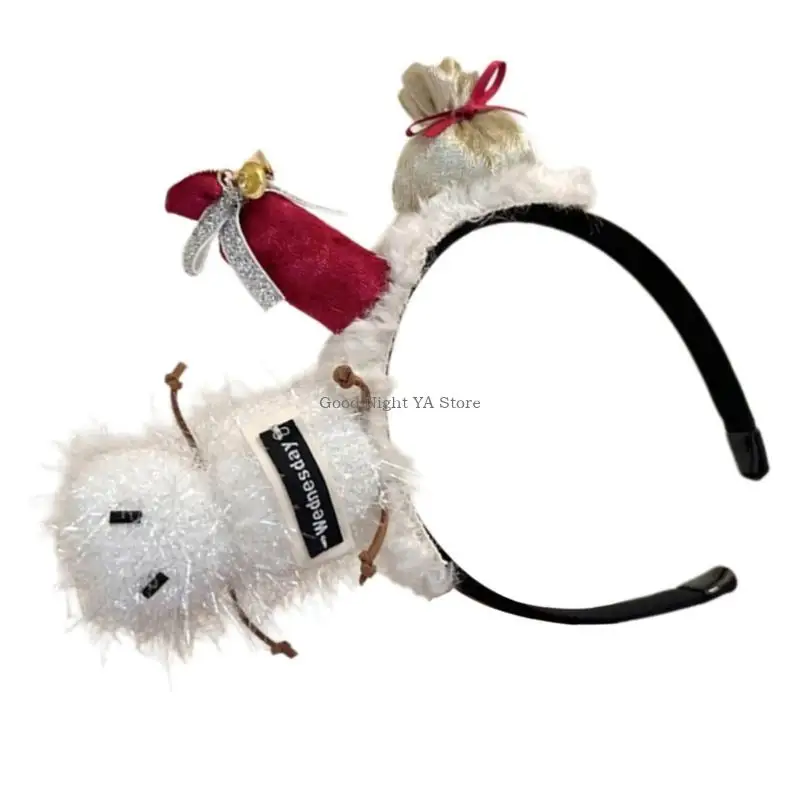Plüschbär/Schneemann-Weihnachtsthema-Stirnband, Partyzubehör, Haarreif, Festival-Haarband, saisonale Kostüm-Requisiten,