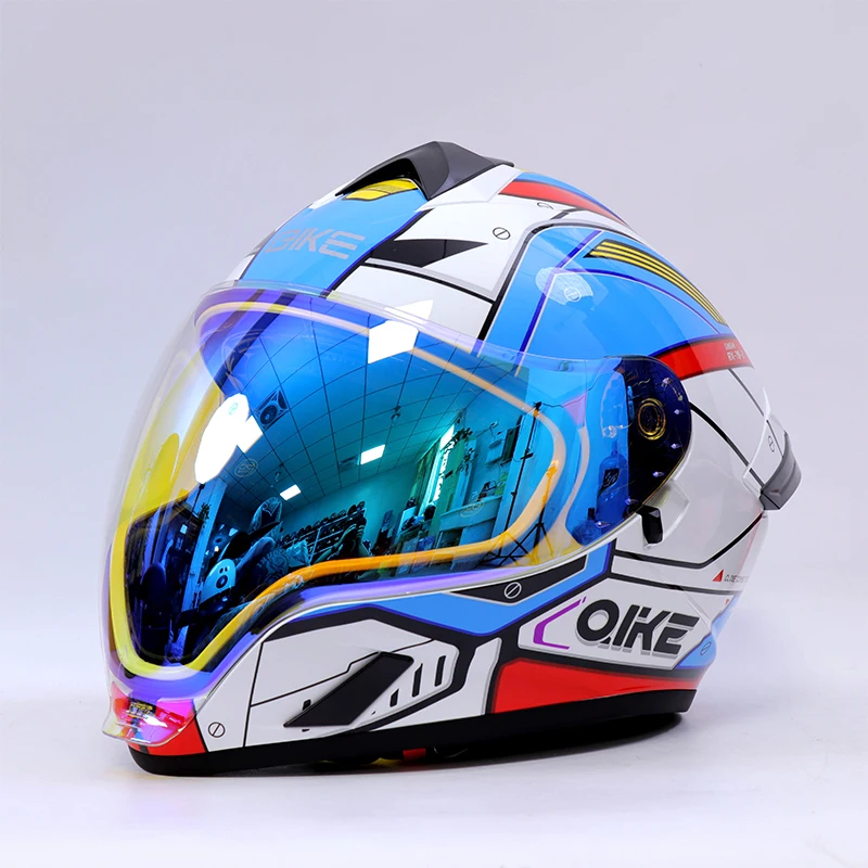 

Мотошлем унисекс с полной защитой лица, сертифицированный DOT, с защитой от запотевания и УФ-излучения, для скоростного спуска и мотокросса (Casco Capacete)