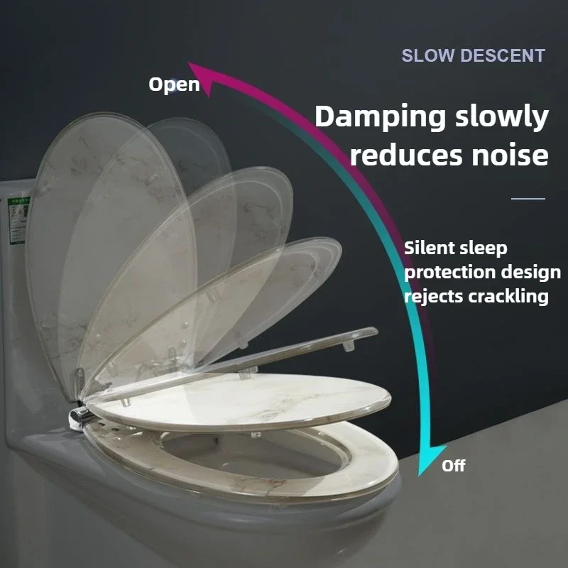 Excellent Resin Toilet Cover Thickened and Slowly Lowering Silent Seat General-purpose Toilet for Household Use 10-20cm Hole Spa