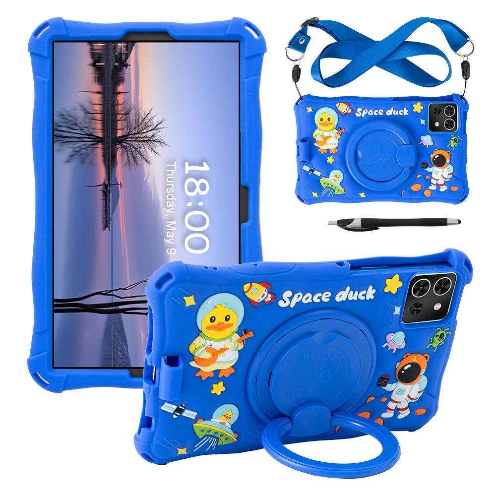 8.7 inch Universal Case For Samsung Galaxy Tab A9 SM-X110 X115 X117 A7 Lite 8.7 T220 T225 Kids Cute Cartoon Cover Rotating Stand