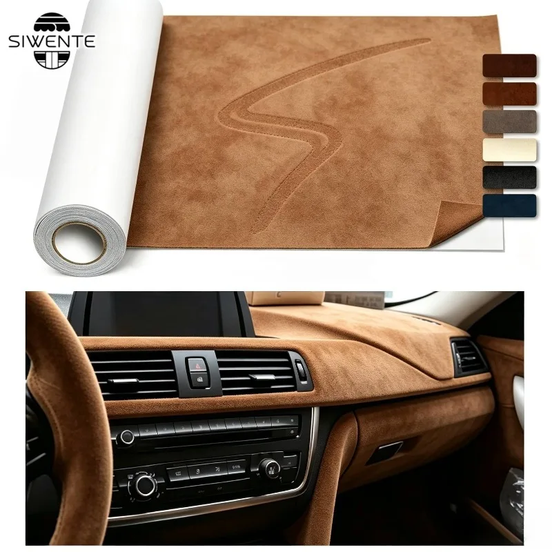 Auto Interior Suede Fabric Self‑Adhesive Suede Anti‑Scratch Faux Suede Sticker for Car Dashboard Door Pillar Renovation Repair
