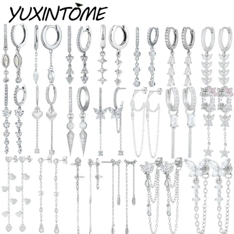 925 Sterling Silver Needle Noble Niche Design Long Chain Earrings Pendant Women's Light Luxury Fashion Earrings Jewelry Gift