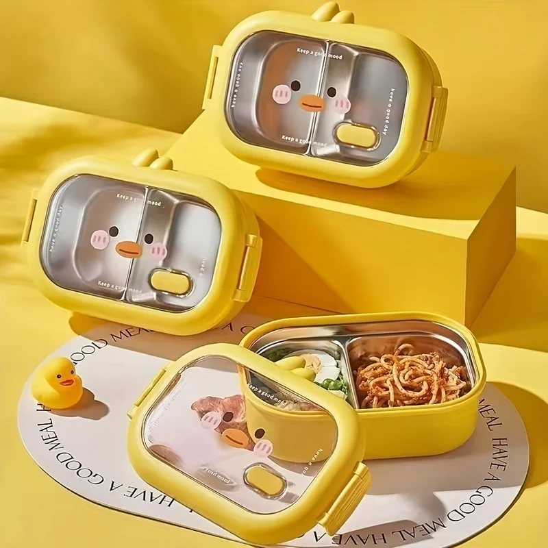 Small Yellow Duck Stainless Steel Portable Insulated Lunch Box