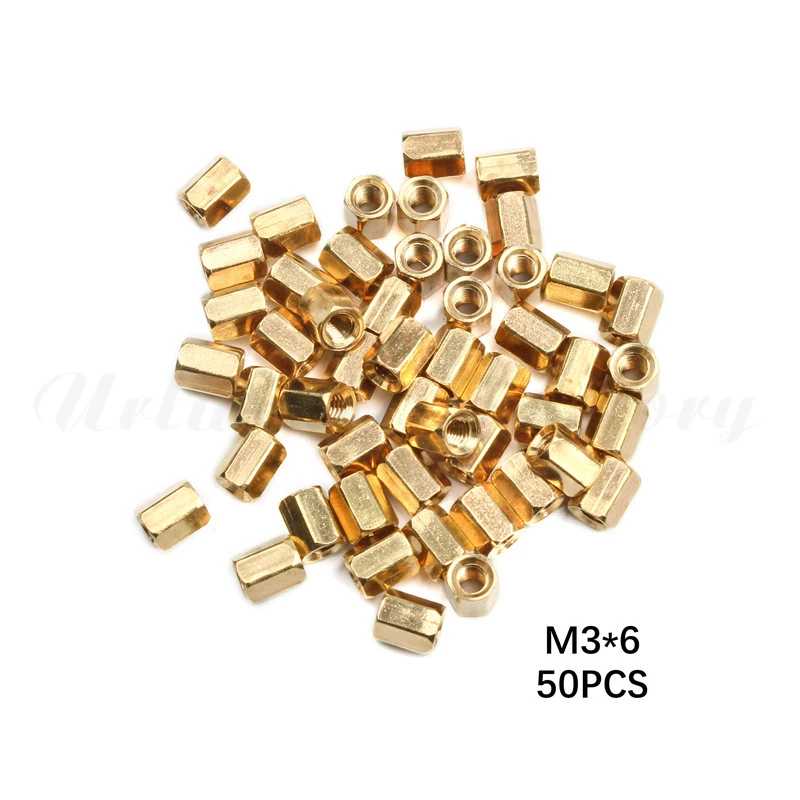 50PCS M2 M3 M4 Hex Nut Spacing Screw Female Brass Threaded Pillar PCB Motherboard Standoff Spacer 4mm/5mm/6mm/8mm/10mm/15mm/20mm