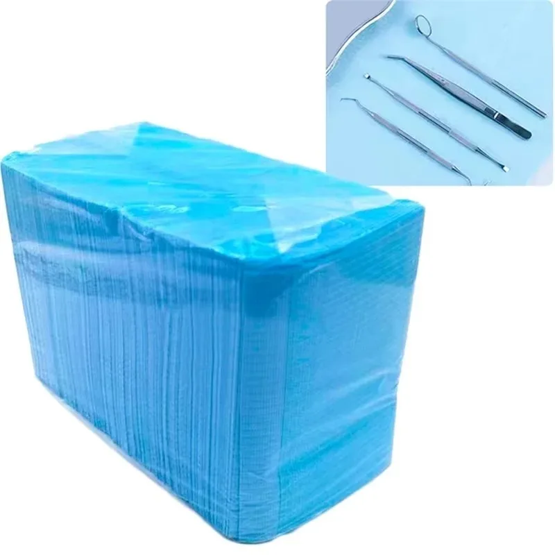 JUMTOP 125Pcs/Pack Disposable Dental Clean Bib Pad Multicolour Tattoo Bibs Table Covers Clean Patient Napkins