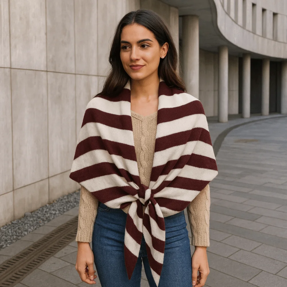 

Ретро-шарф в корейском стиле в полоску, утолщенная зимняя шаль, теплый воротник, кашемировая накидка для женщин/мужчин