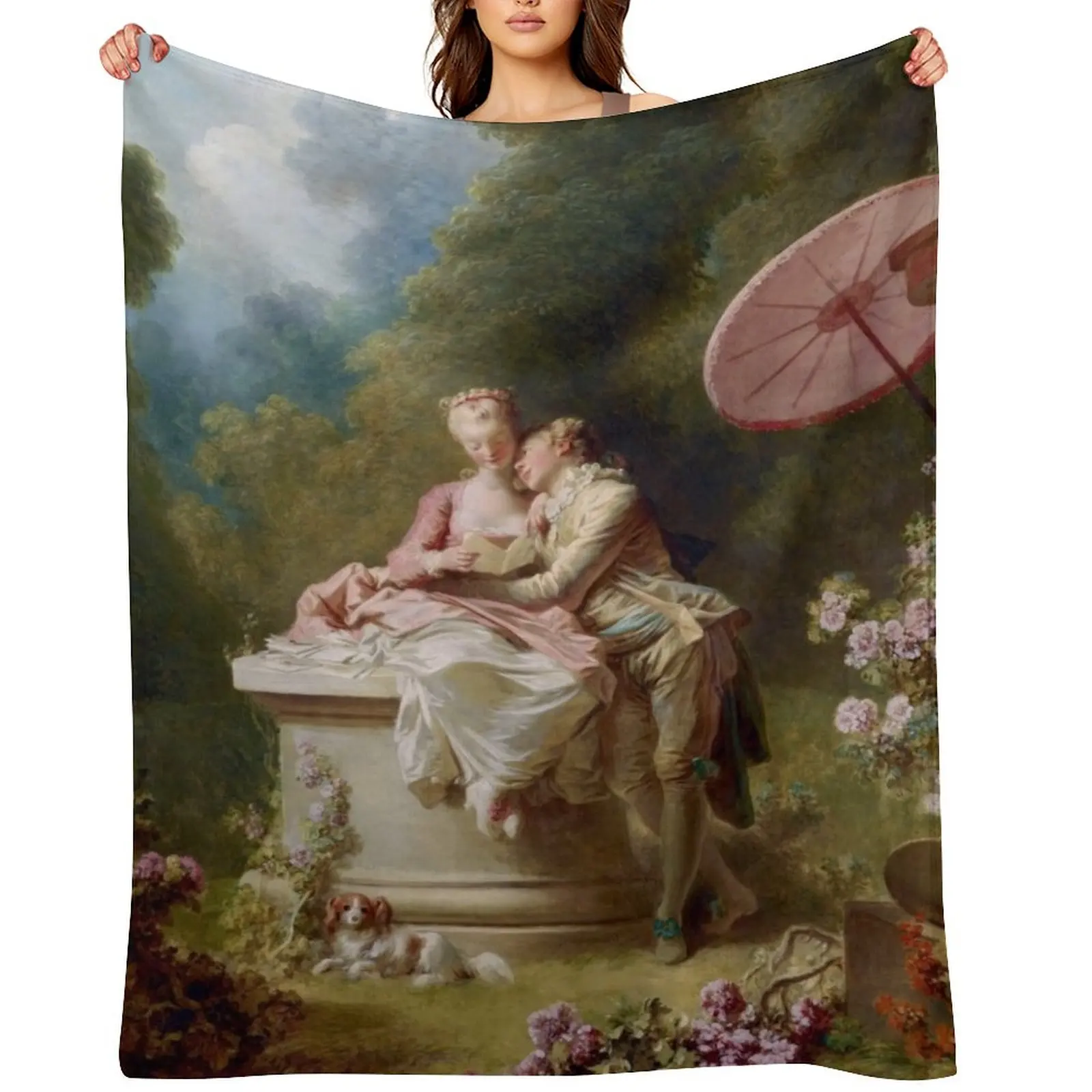 

The Progress of Love: Love Letters Jean Honoré Fragonard Throw Blanket manga Soft Beds Camping Blankets