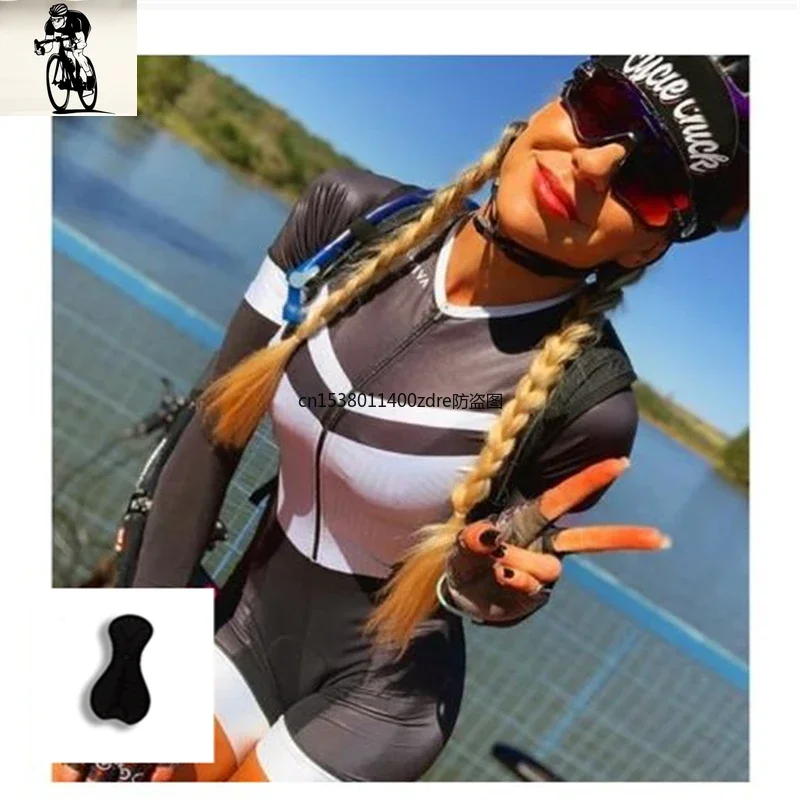 Team Racing Uniform Women's Summer Cycling Jumpsuit Long Sleeve Bicycle Jersey Clothing Pro Triathlon Suit Bike Skinsuit