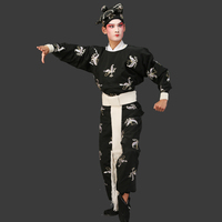 Chinese Operas Butterfly Wears Clothes Peking Opera Drama Apparel Three Crossings Wusheng Wujiang Costume Ugly Clown Suit