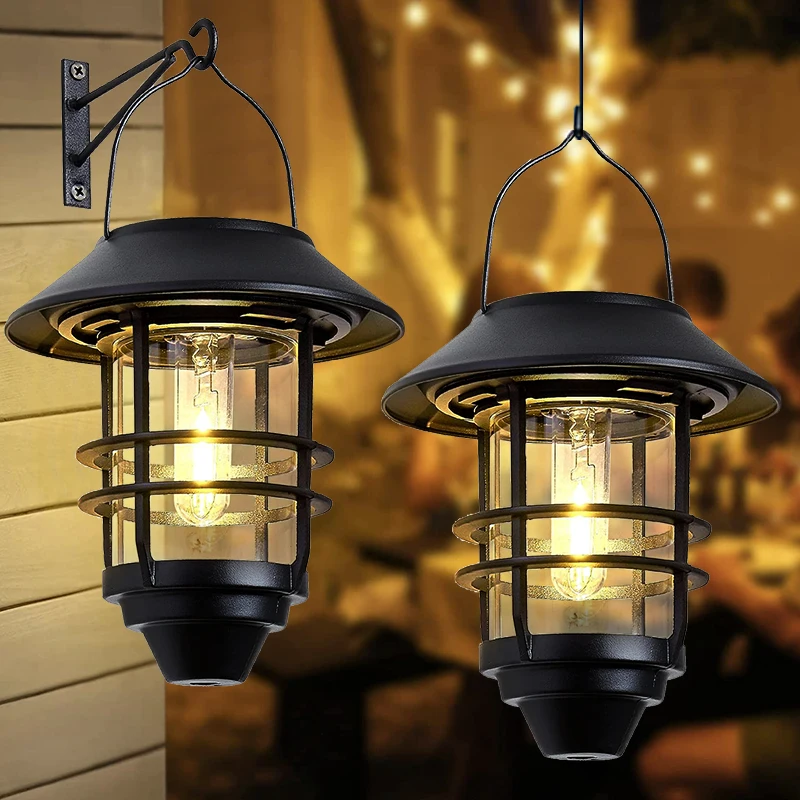 

Nice 1pcs Solar Hanging Lantern Outdoor Waterproof Solar Flickering Garden Lanterns For Outdoor, Fence, Front Porch Exterior Lig