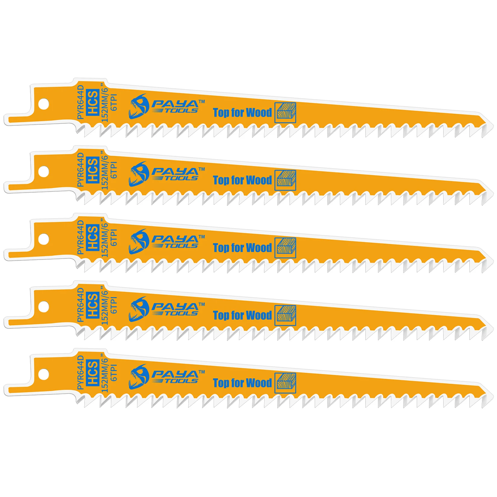 

PAYA Wood Pruning Reciprocating Saw Blade 6-Inch 6TPI Sabre Saw Blade for Tree Trimming Wood Cutting Top for Wood