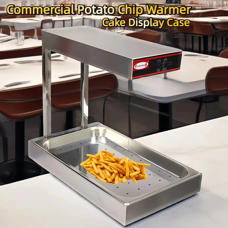 

Commercial Potato Chip Warmer Counter Display Rack Cabinet Cake Display Case Food Warmer Potato Chip Warmer Counter 110V 220V