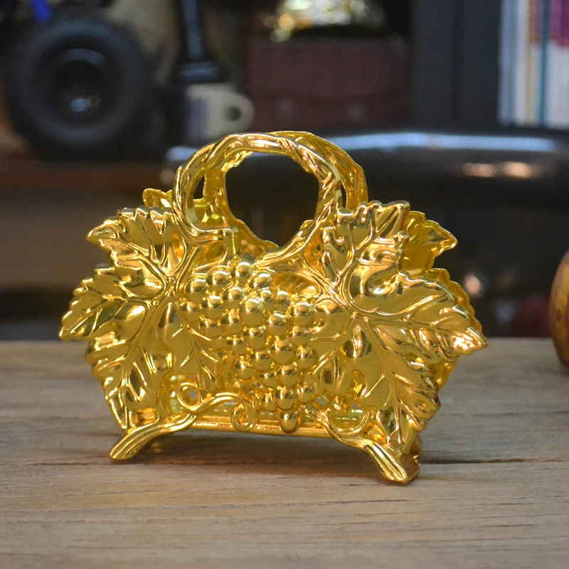 Grape Vine Zinc Alloy Standing Napkin Holder Silver Gold For Home Kitchen Dinner Tabletop Tissue Paper Decoration Metal