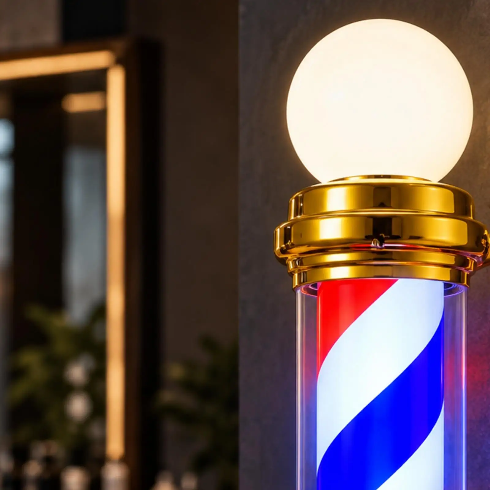 Vintage Style Barber Shop Pole Light for Hairdressing Salon Waterproof 20W Illuminated Sign for Grooming Station Decor