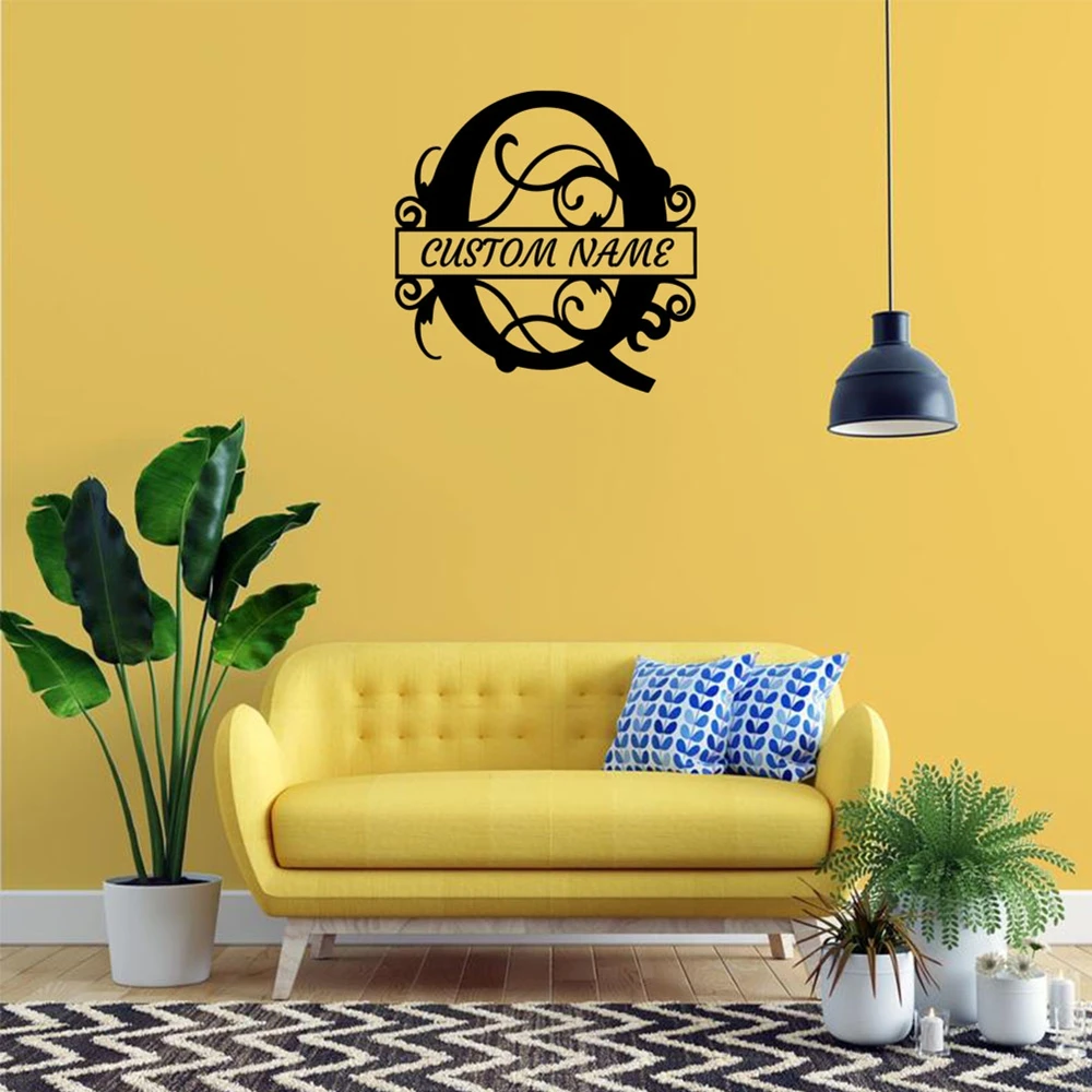 1PC Lovely Letter Q Custom Text Vinyl Self Adhesive Wallpaper Door Decor Wall Stickers Waterproof Wallpaper