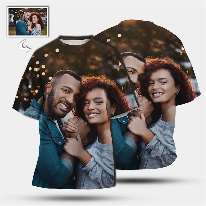 Personalized 3d Printing T-shirt Custom Photo Short-sleeved Tees Men Women DIY T Shirts Spring Summer Children T Shirt Gift view 4
