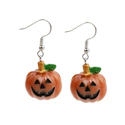 1pair Halloween Pumpkin Dangle Earrings Jewelry for Women Girls Resin Pumpkin Drop Earrings Jewelry Gifts