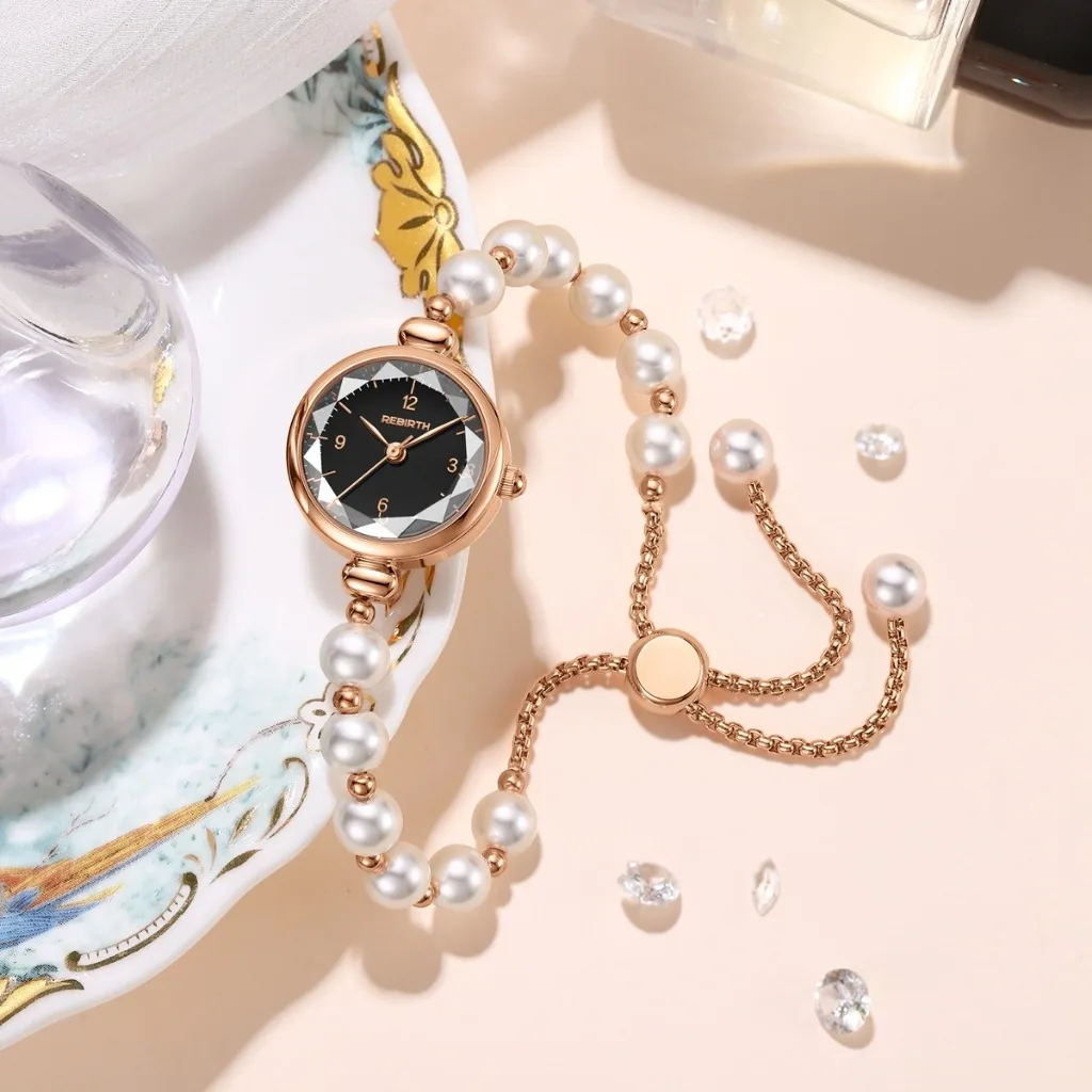 Exquisite, Compact, and Stylish Pearl Bracelet Quartz Movement Watch