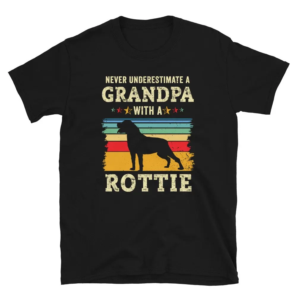 Rottweiler Grandpa T Shirt Rottie Rottweiller Granfather From Dad Retro Dog Lover