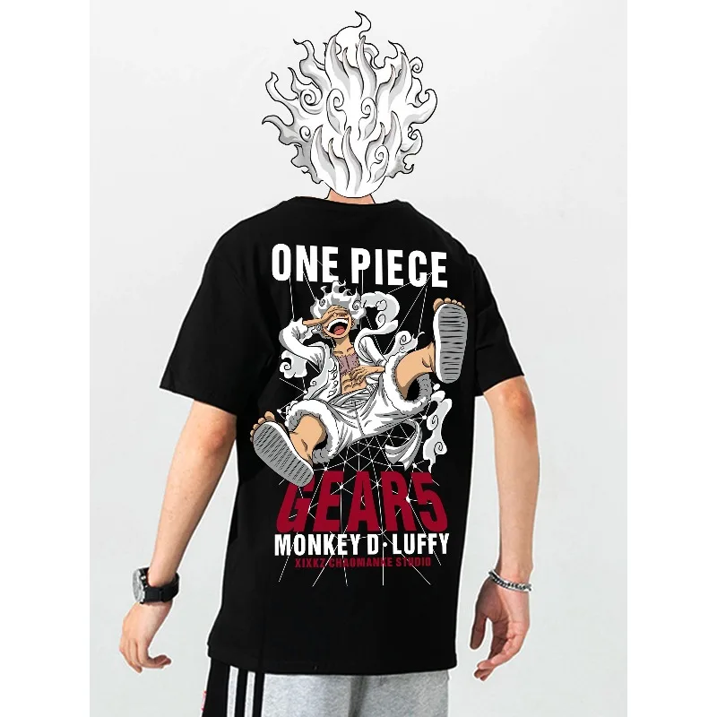 

One Piece anime peripheral quick drying t-shirt men's Luffy short sleeved ins trendy casual half sleeved summer