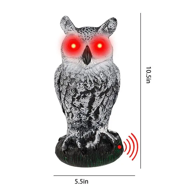 Owl Decoy Motion Activated Scarecrow Owl With Red Eyes And Scary Sound Owl Decoy Scarecrow To Scare Birds Away Bird Control For view 6