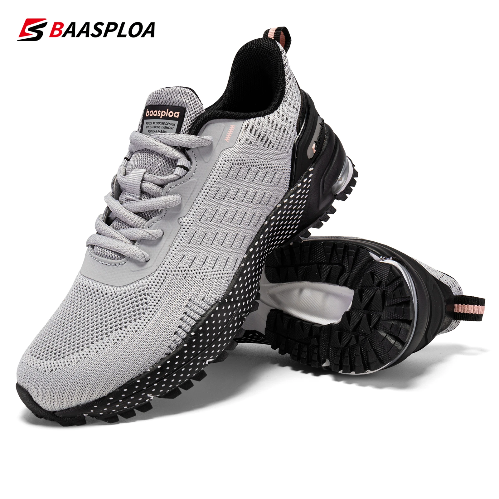 Baasploa Women Running Shoes New Fashion Mesh Breathable Sport Shoes Women Lightweight Casual Sneakers Non-Slip Free Shipping