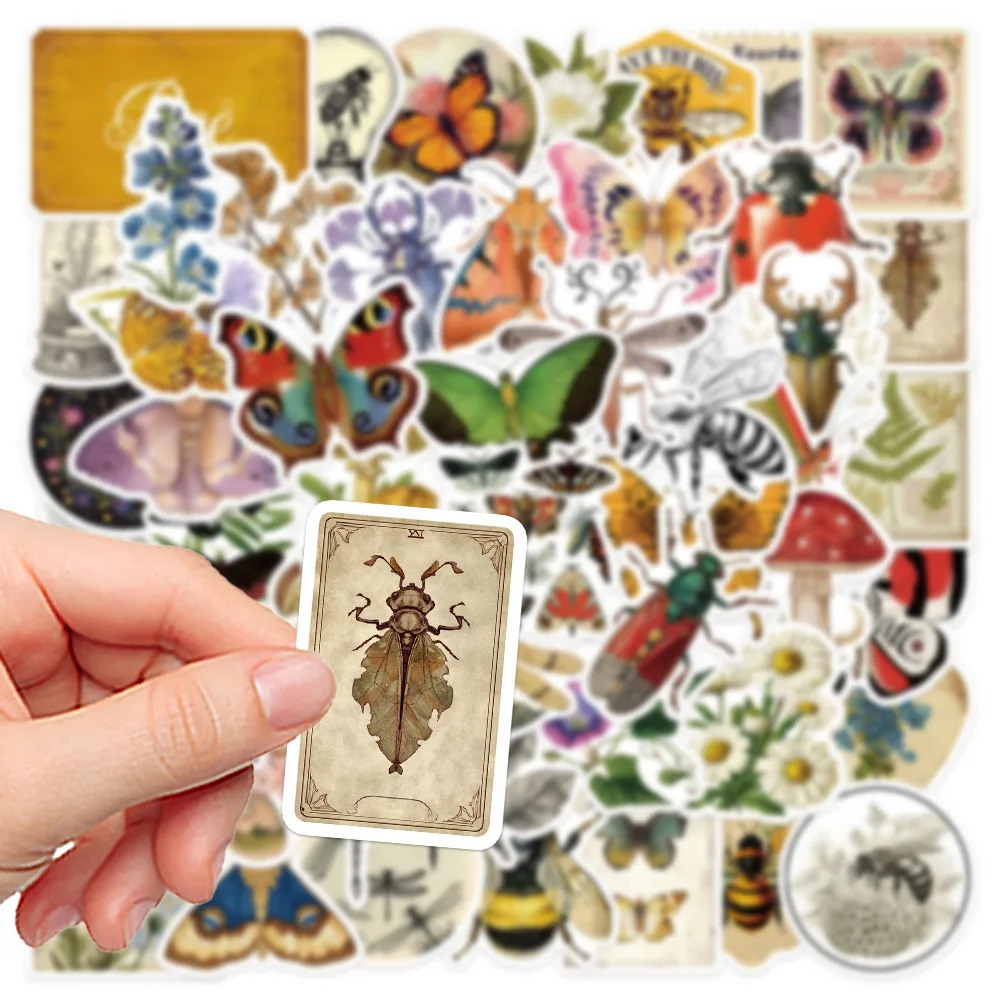 10/30/50PCS Retro Botanical Garden Insect Cartoon Sticker DIY Phone Laptop Luggage Skateboard Graffiti Decals Fun for Gift