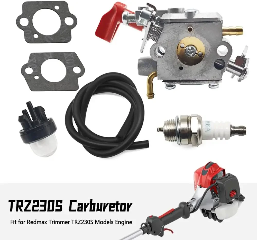 Replacement 586700801 Carburetor Kit for Redmax TRZ230S Trimmer (Gaskets Spark Plug Included, 22.5cc Engine, Fuel System Repair)