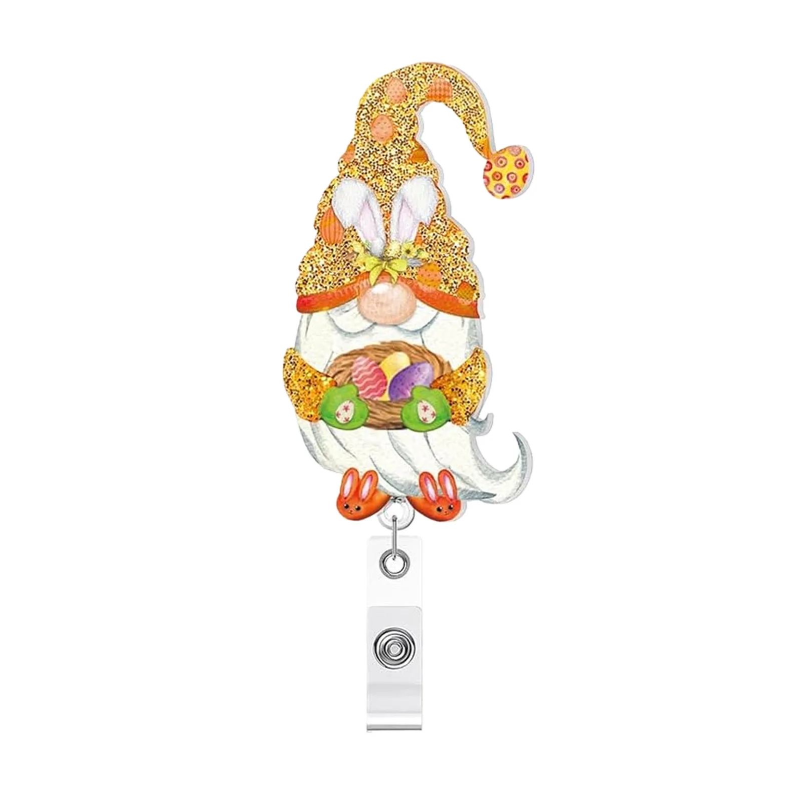 Rabbit-Eared Badge Reel  Easter Badge Holder Nurse Id Badge Holder Compact For Doctor Student Office Work