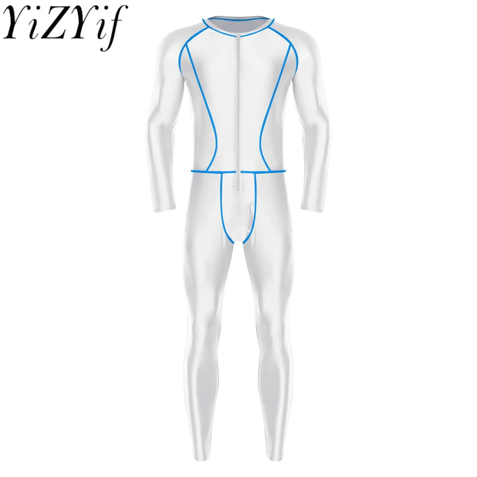 

Men One Piece Stretchy Daily Sport Workout Fitness Rompers Slim Fit Lone Sleeve Surfing Diving Yoga Pilates Gym Sport Jumpsuits