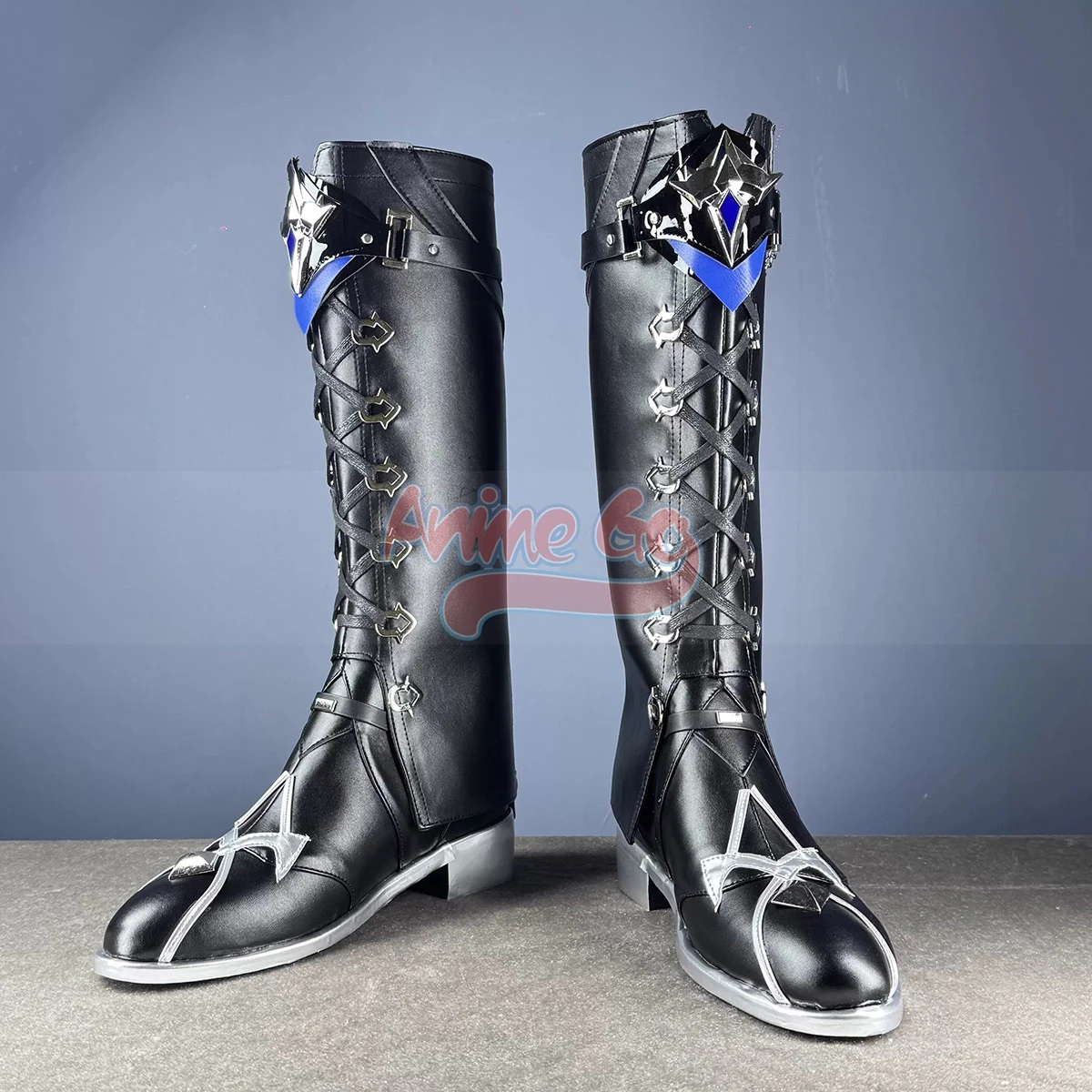 

Genshin Impact Flins Cosplay Boots Shoes with Shoes Covers for Men