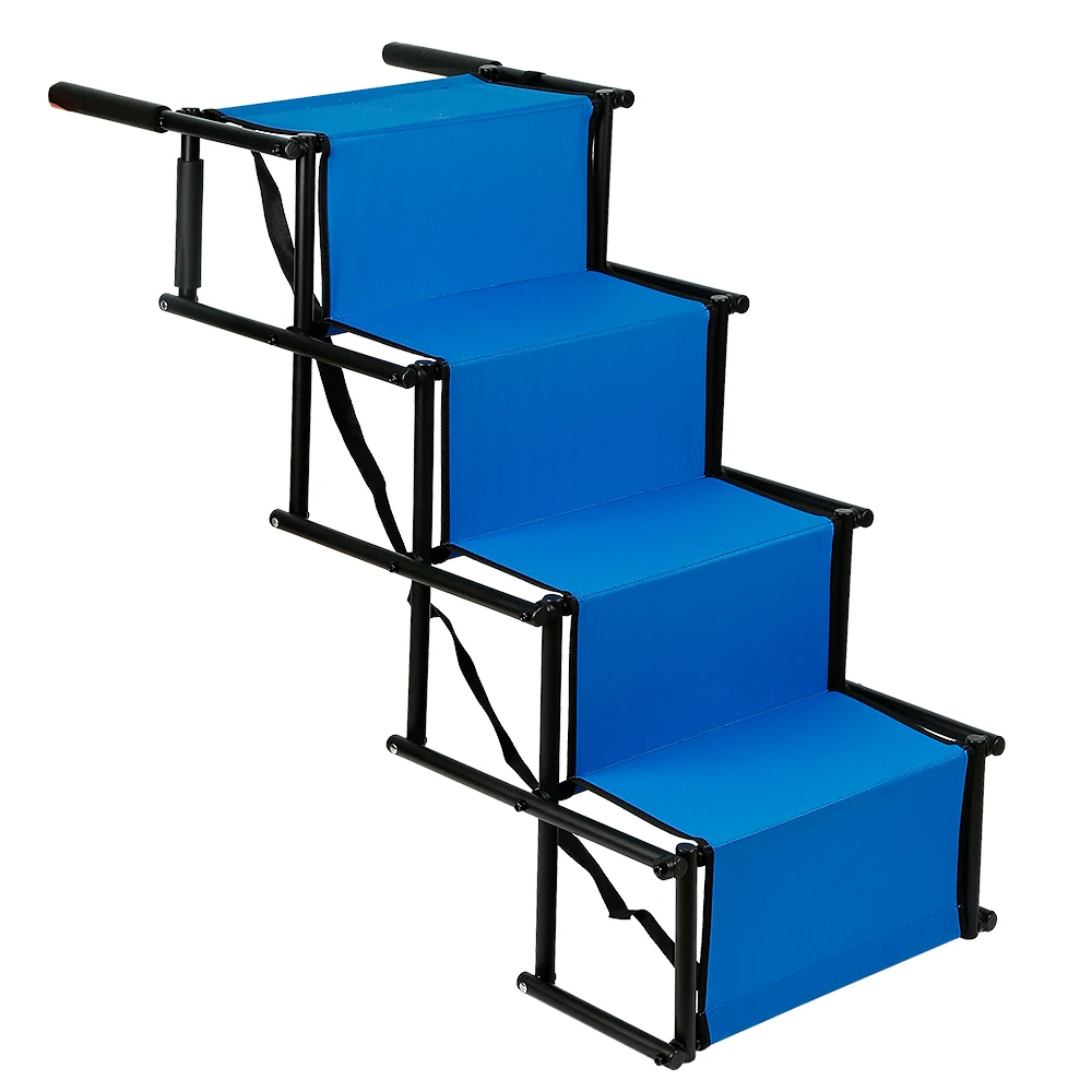 Dog Ramp, Portable for Car, Foldable, Easy to Store, Dog Stairs with Adjustable Steps, Maximum Load 75 kg, Suitable for Senior Dogs, Easy to Clean