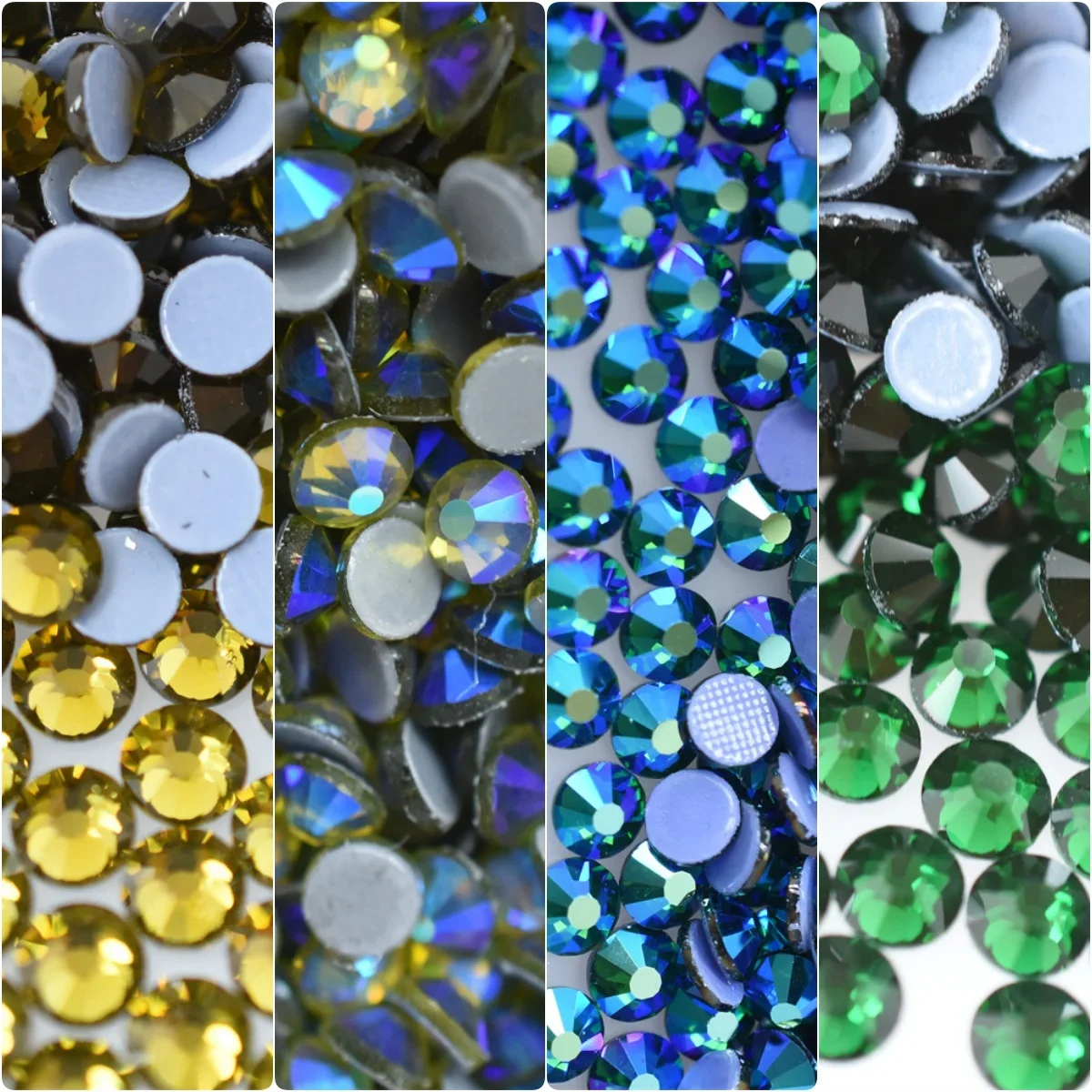 SS16 SS20 Glass Hotfix Crystal Olivine Emerald Green Flatback Rhinestones DIY Glitter Supplies Wedding Dress Diamond Accessories